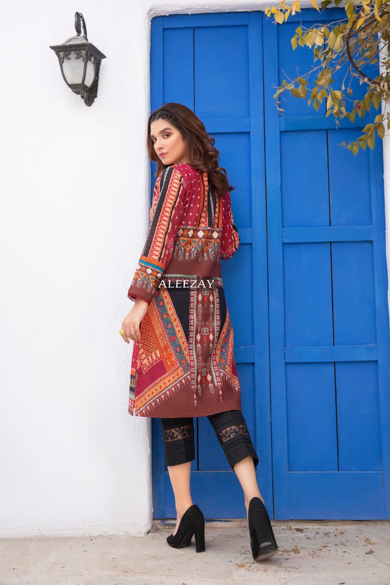 Ready to Wear 2 Pcs Dress with Handwork Details by Aleezay 09