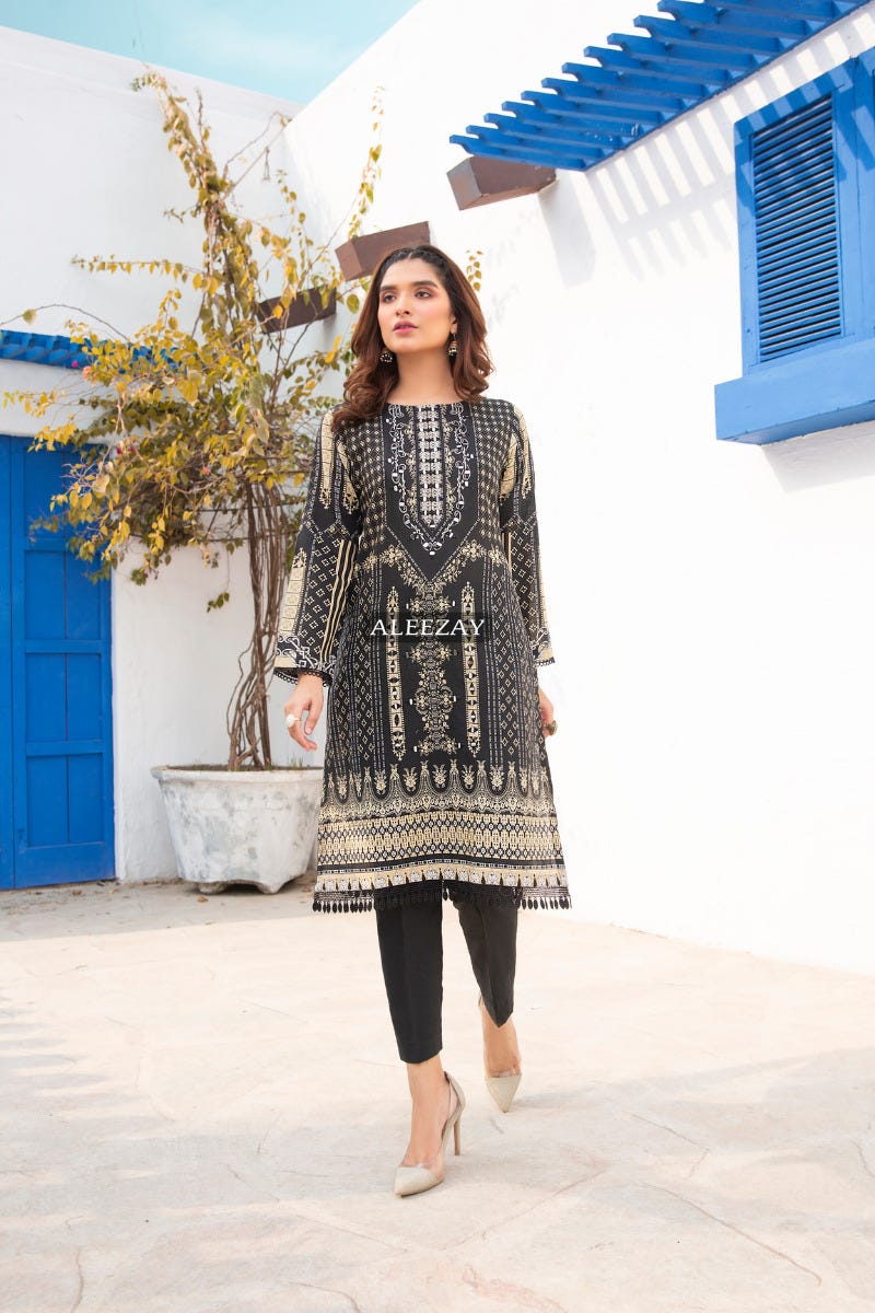 Ready to Wear 2 Pcs Dress with Handwork Details by Aleezay 12