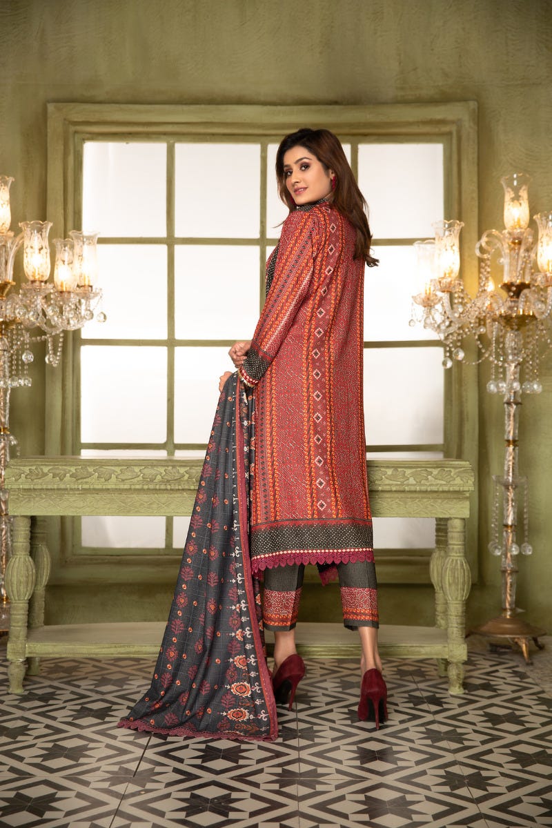 Winter Ready to Wear 3 Pcs Embroidered Dress by Aleezay 03