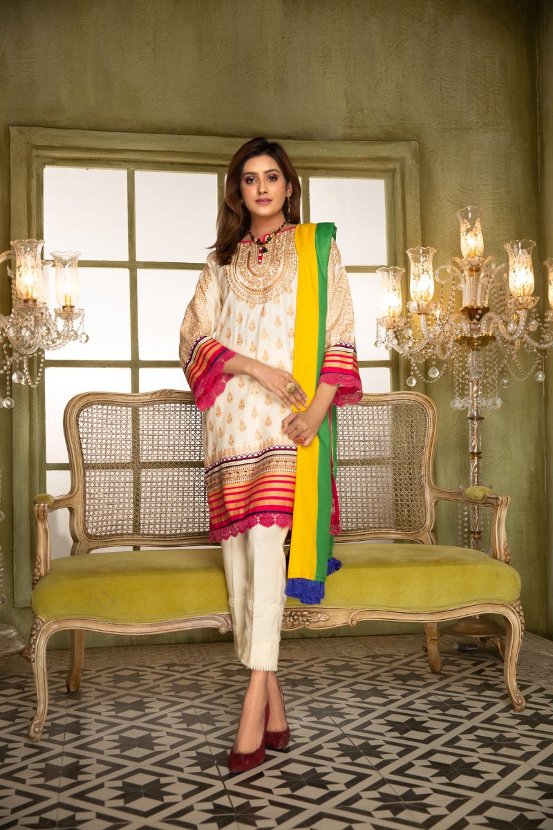 Winter Ready to Wear 3 Pcs Embroidered Dress by Aleezay 10