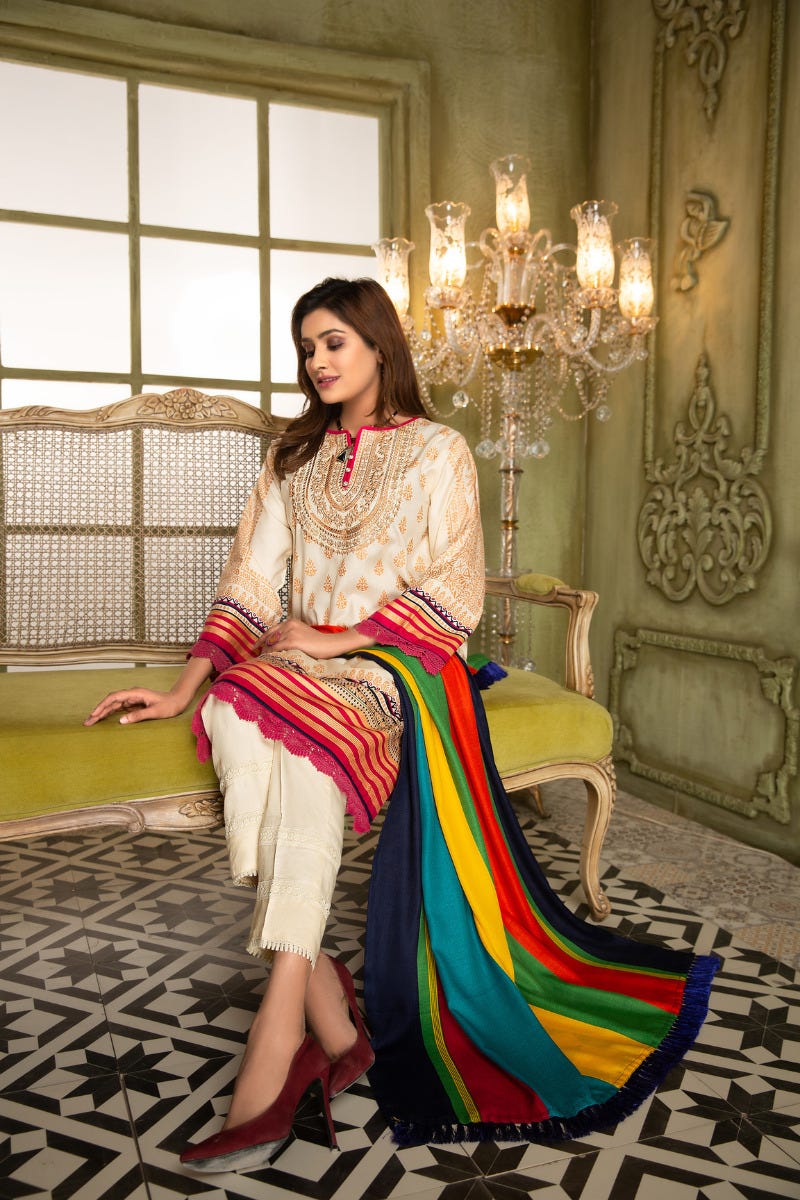 Winter Ready to Wear 3 Pcs Embroidered Dress by Aleezay 10