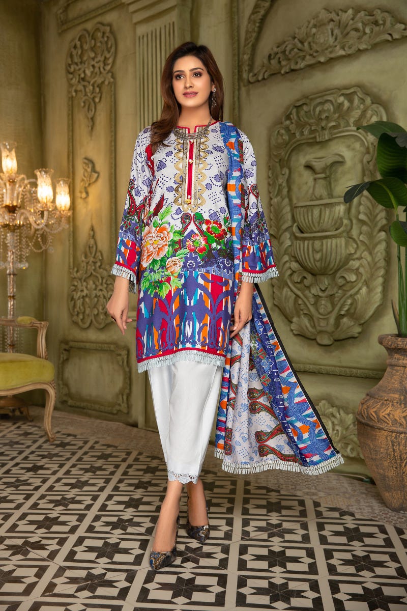 Winter Ready to Wear 3 Pcs Embroidered Dress by Aleezay 06