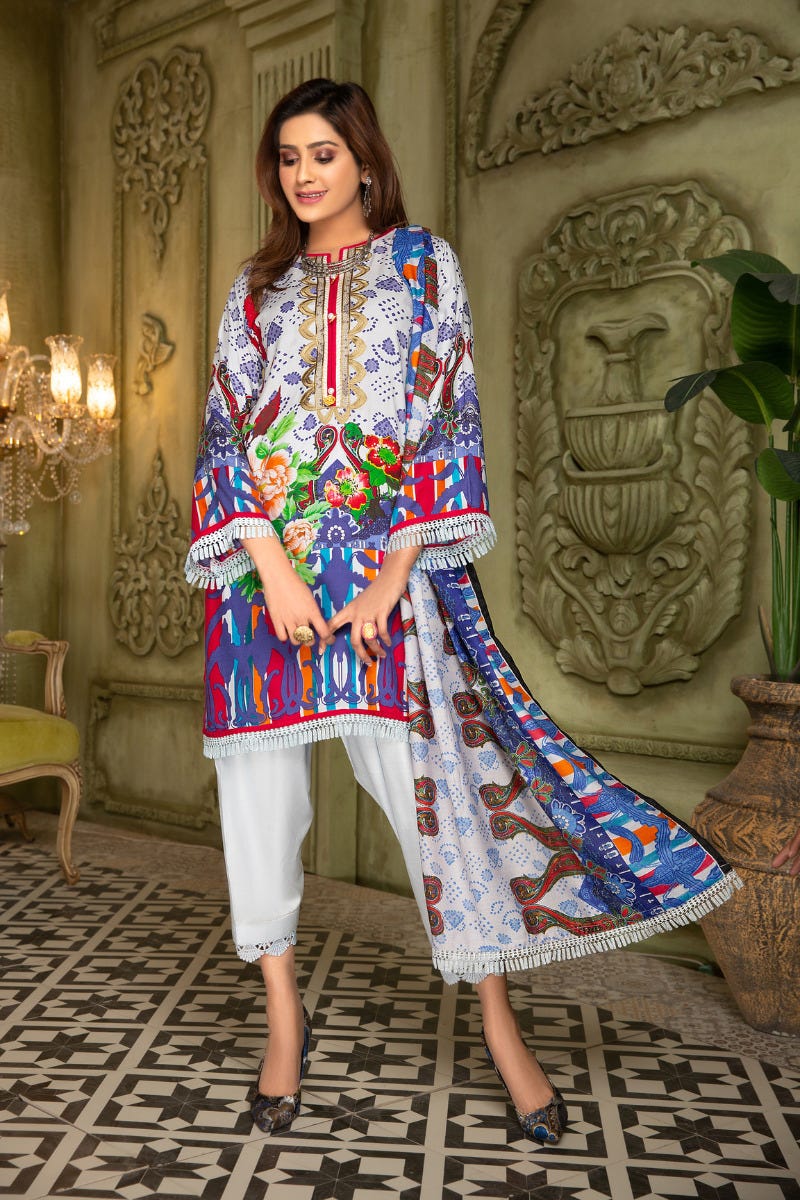 Winter Ready to Wear 3 Pcs Embroidered Dress by Aleezay 06