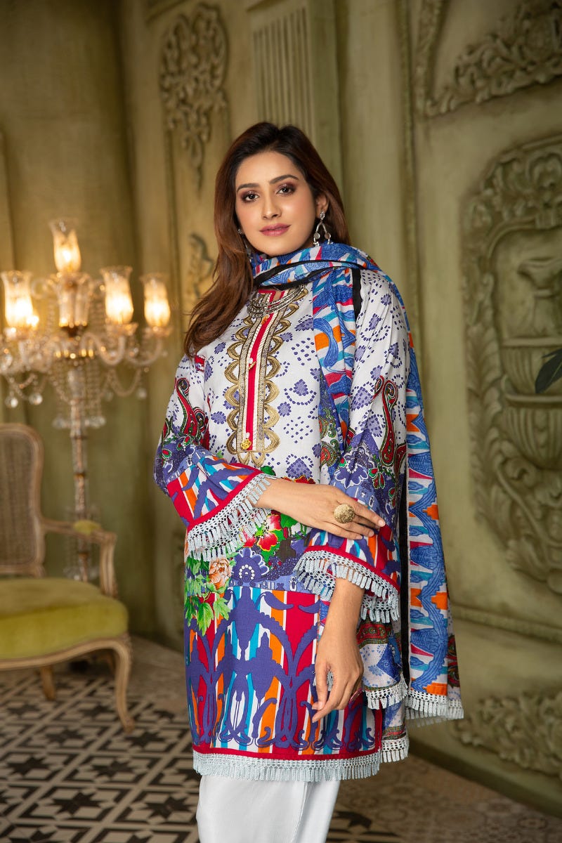 Winter Ready to Wear 3 Pcs Embroidered Dress by Aleezay 06