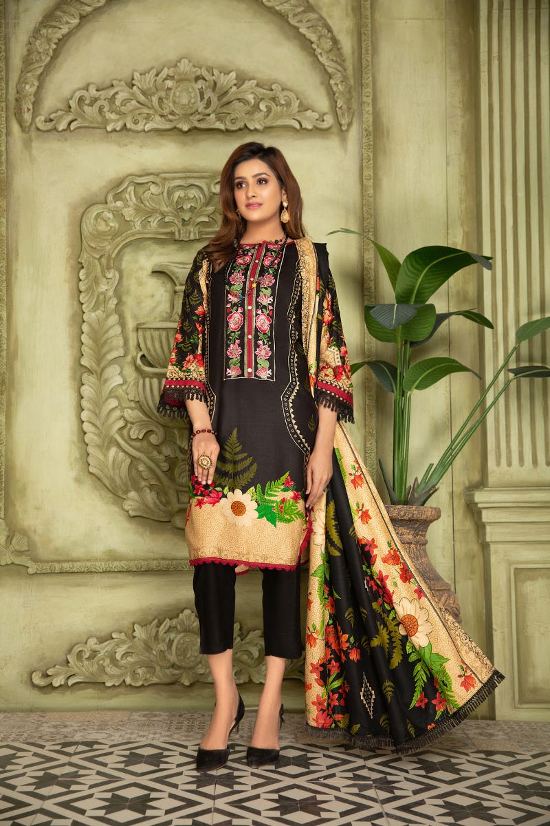 Winter Ready to Wear 3 Pcs Dress by Aleezay 01