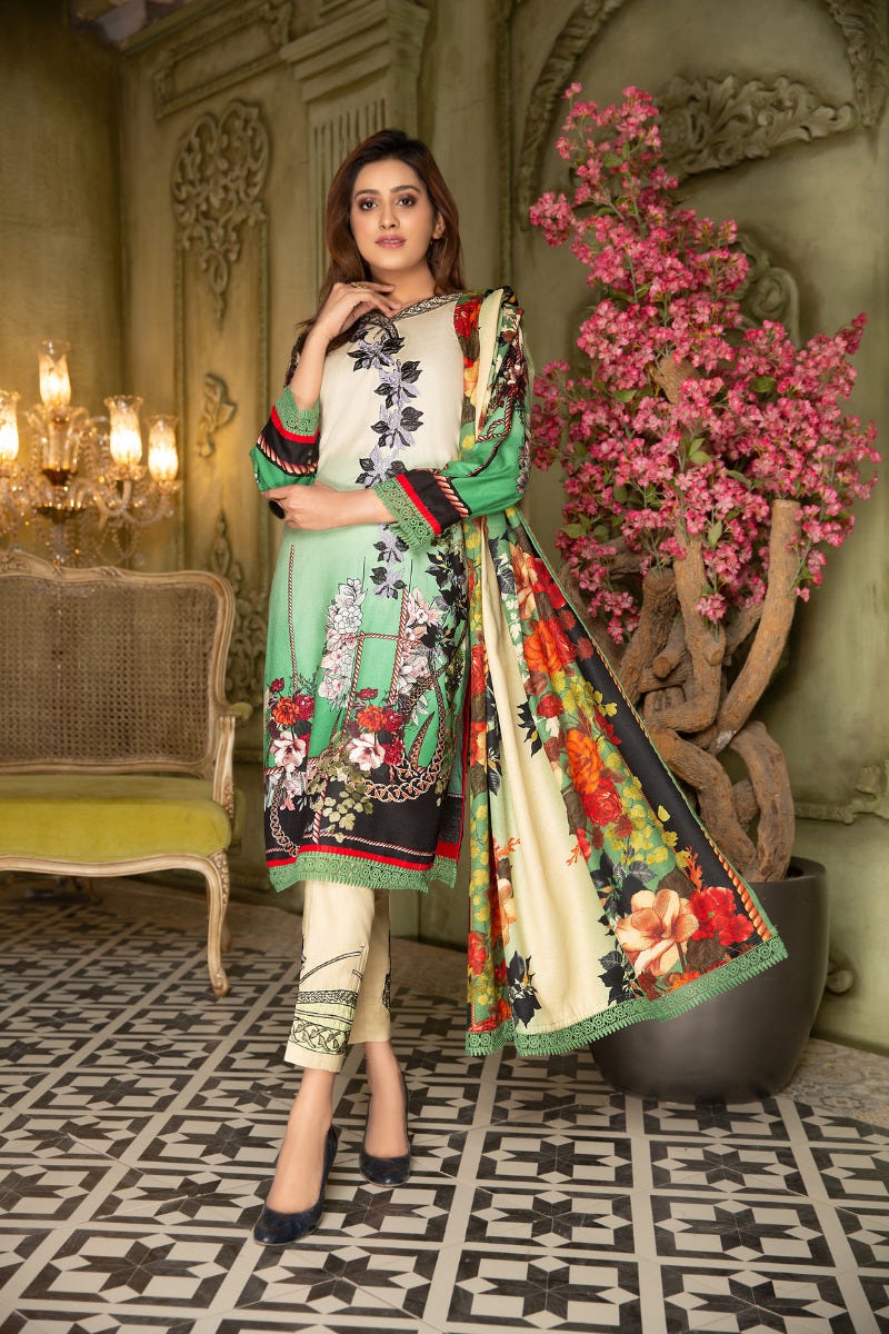 Winter Ready to Wear 3 Pcs Embroidered Dress by Aleezay 08