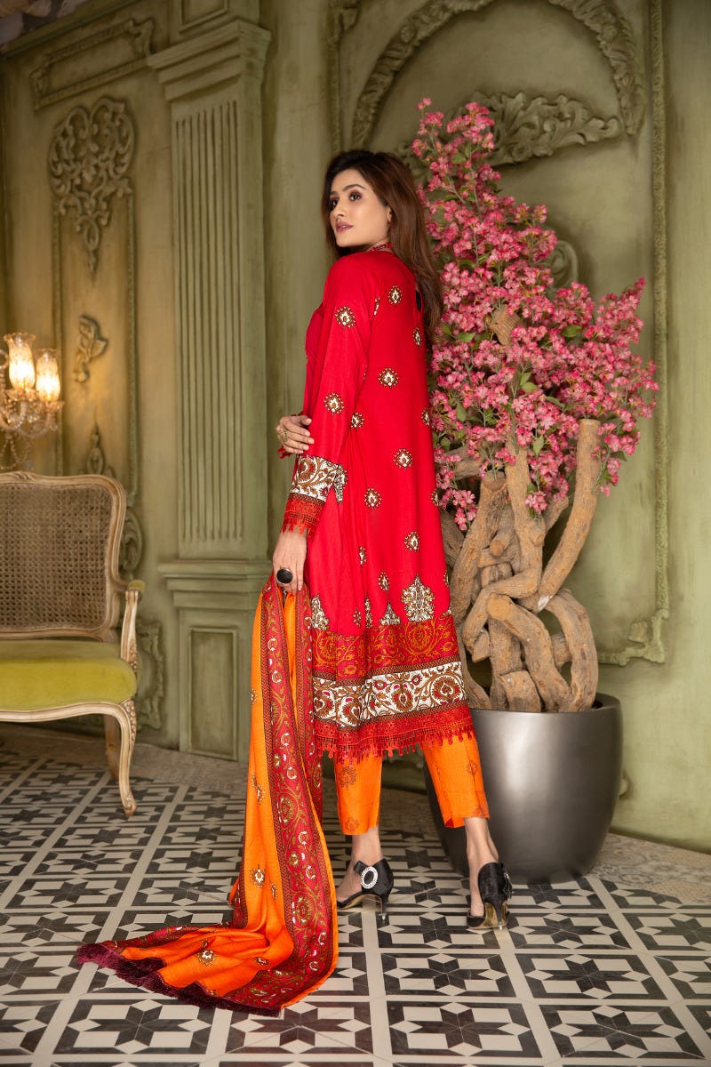 Winter Ready to Wear 3 Pcs Embroidered Dress by Aleezay 09