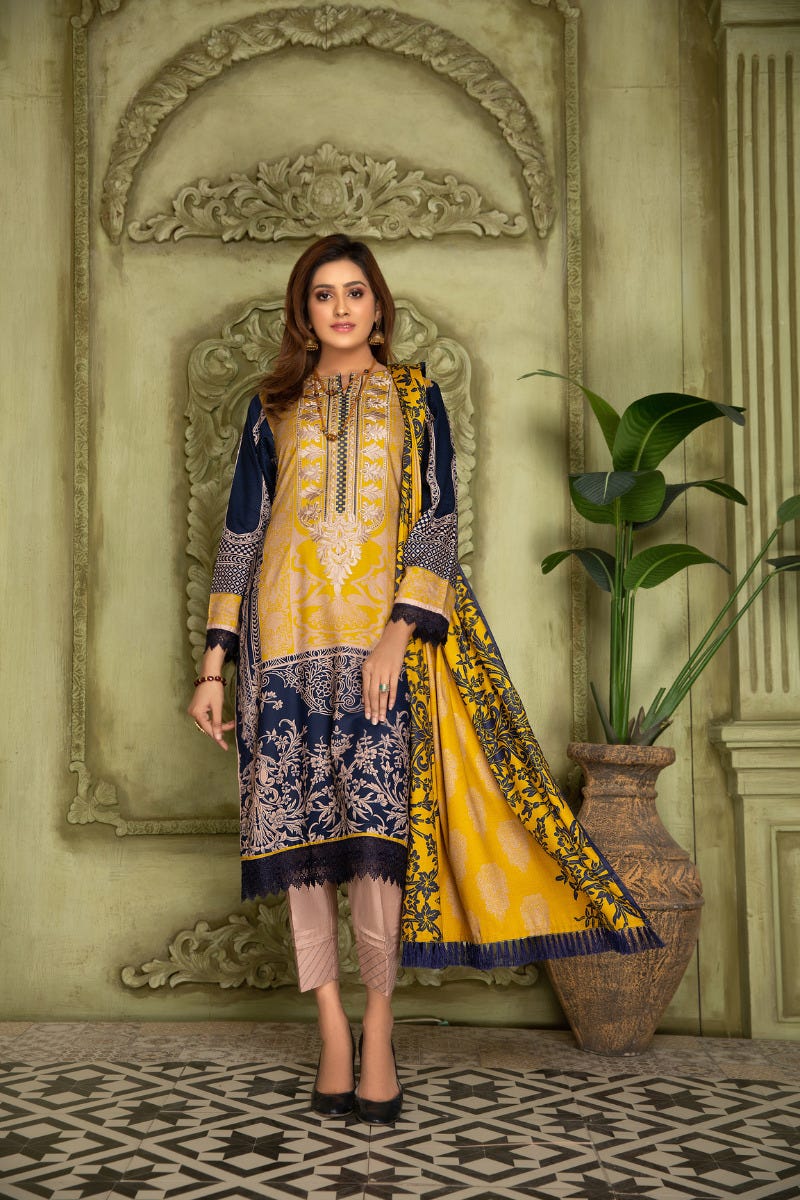 Winter Ready to Wear 3 Pcs Embroidered Dress by Aleezay 02