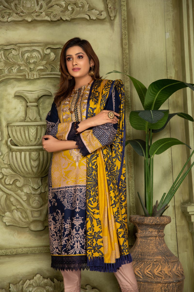 Winter Ready to Wear 3 Pcs Embroidered Dress by Aleezay 02