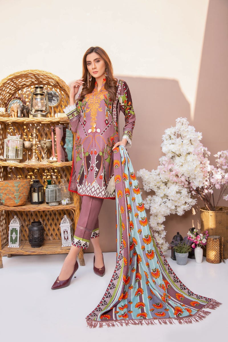 Ready to Wear 3 Pcs Embroidered Collection by Aleezay 07