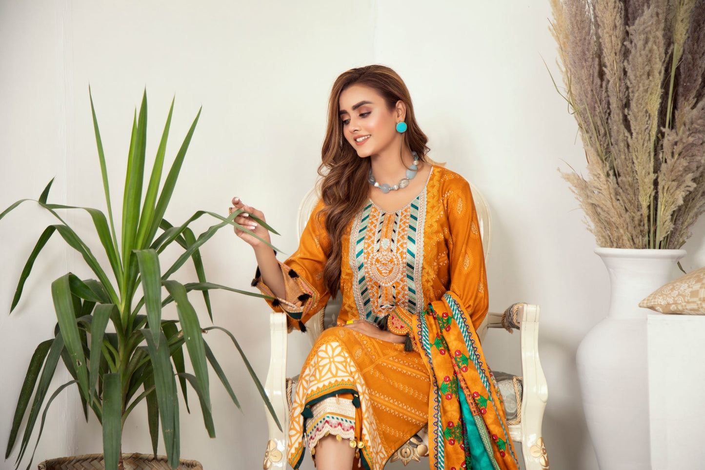 Winter Ready to Wear Embroidered Dress with Shawl by Aleezay 06