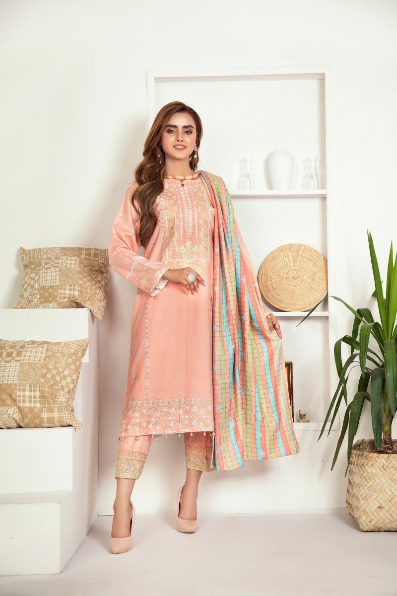 Winter Ready to Wear Embroidered Dress with Shawl by Aleezay 08