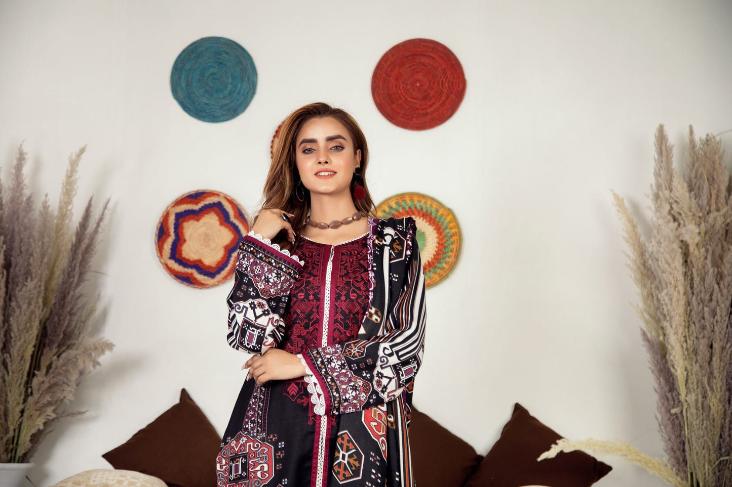 Winter Ready to Wear Embroidered Dress with Shawl by Aleezay 14