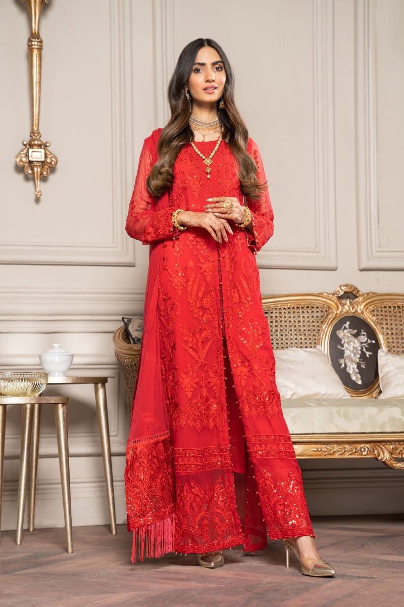 Luxury Formal Chiffon Embroidered Collection by Aleezay 07