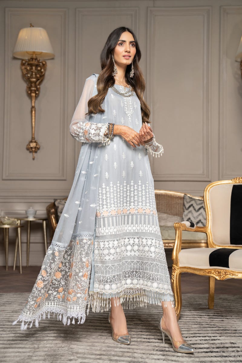 Luxury Formal Chiffon Embroidered Collection by Aleezay 06
