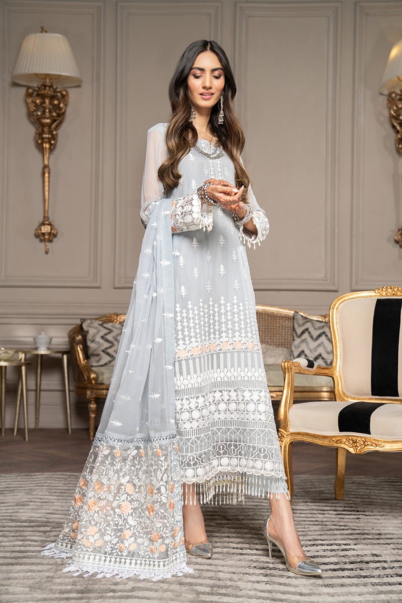 Luxury Formal Chiffon Embroidered Collection by Aleezay 06
