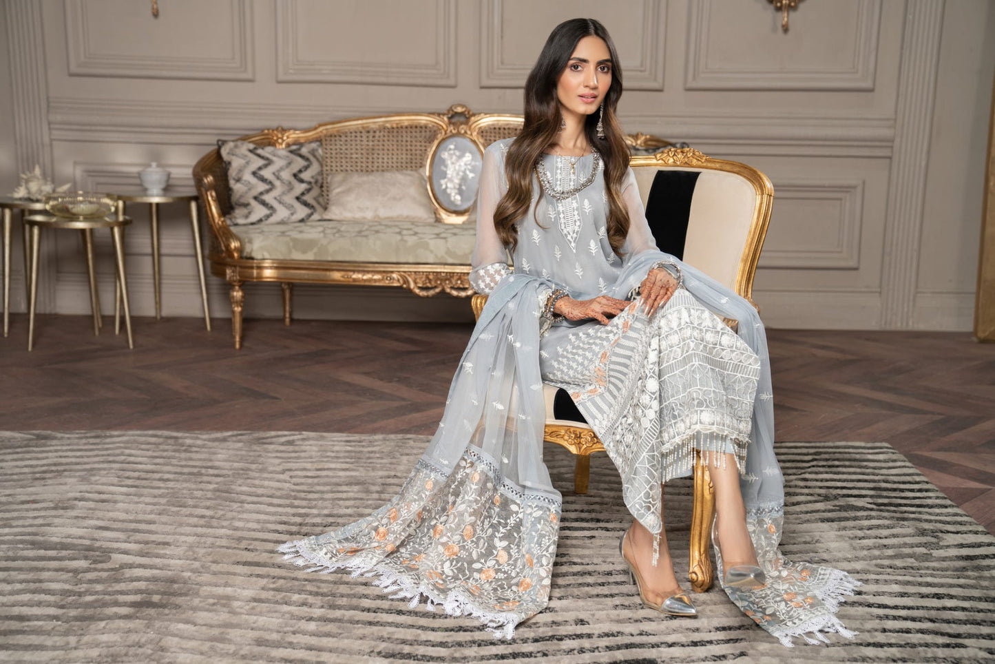 Luxury Formal Chiffon Embroidered Collection by Aleezay 06