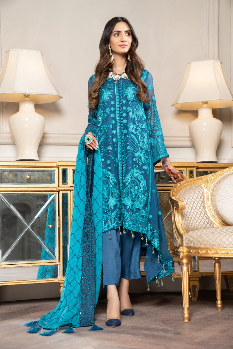 Luxury Formal Chiffon Embroidered Collection by Aleezay 02