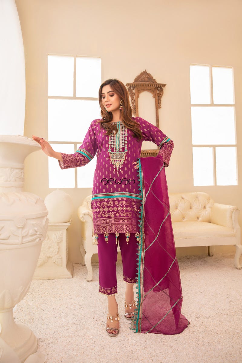 Winter Ready to Wear 3 Pcs Embroidered Collection by Arwah 07