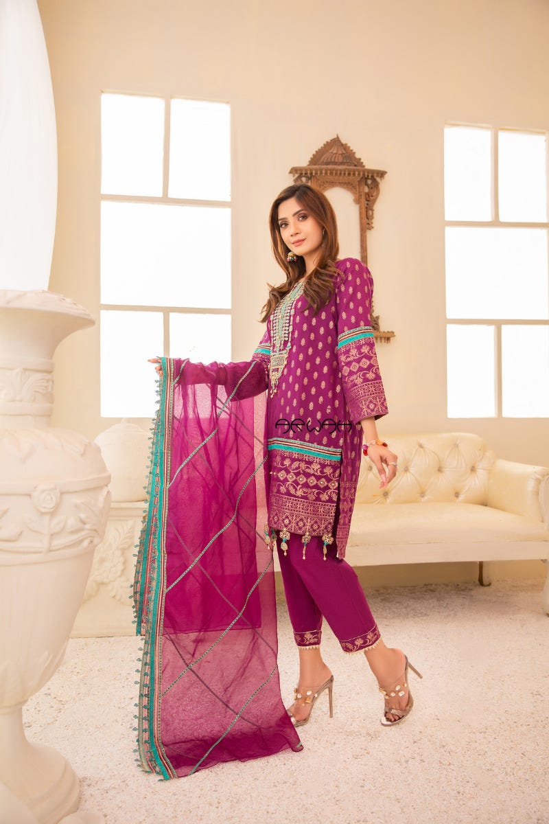 Winter Ready to Wear 3 Pcs Embroidered Collection by Arwah 07