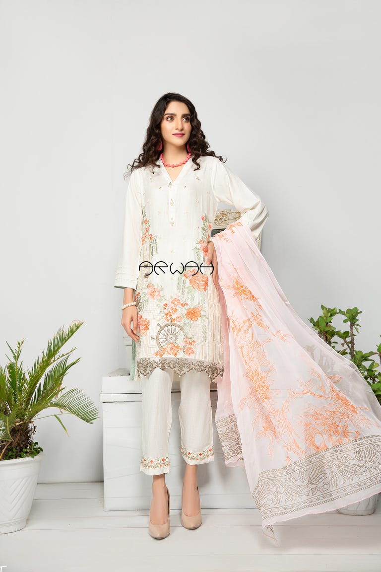 Winter Ready to Wear Embroidered 3 Pcs Dress by Arwah 12