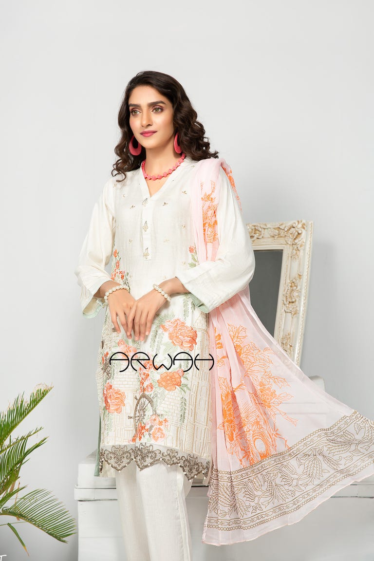 Winter Ready to Wear Embroidered 3 Pcs Dress by Arwah 12