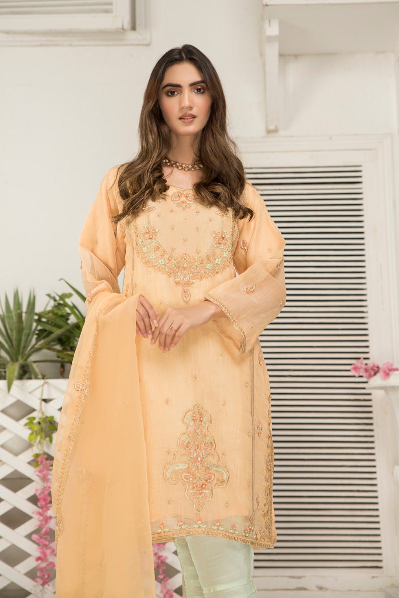 Ready to Wear 3 Pcs Semi Formal Embroidered Dress by Arwah 05