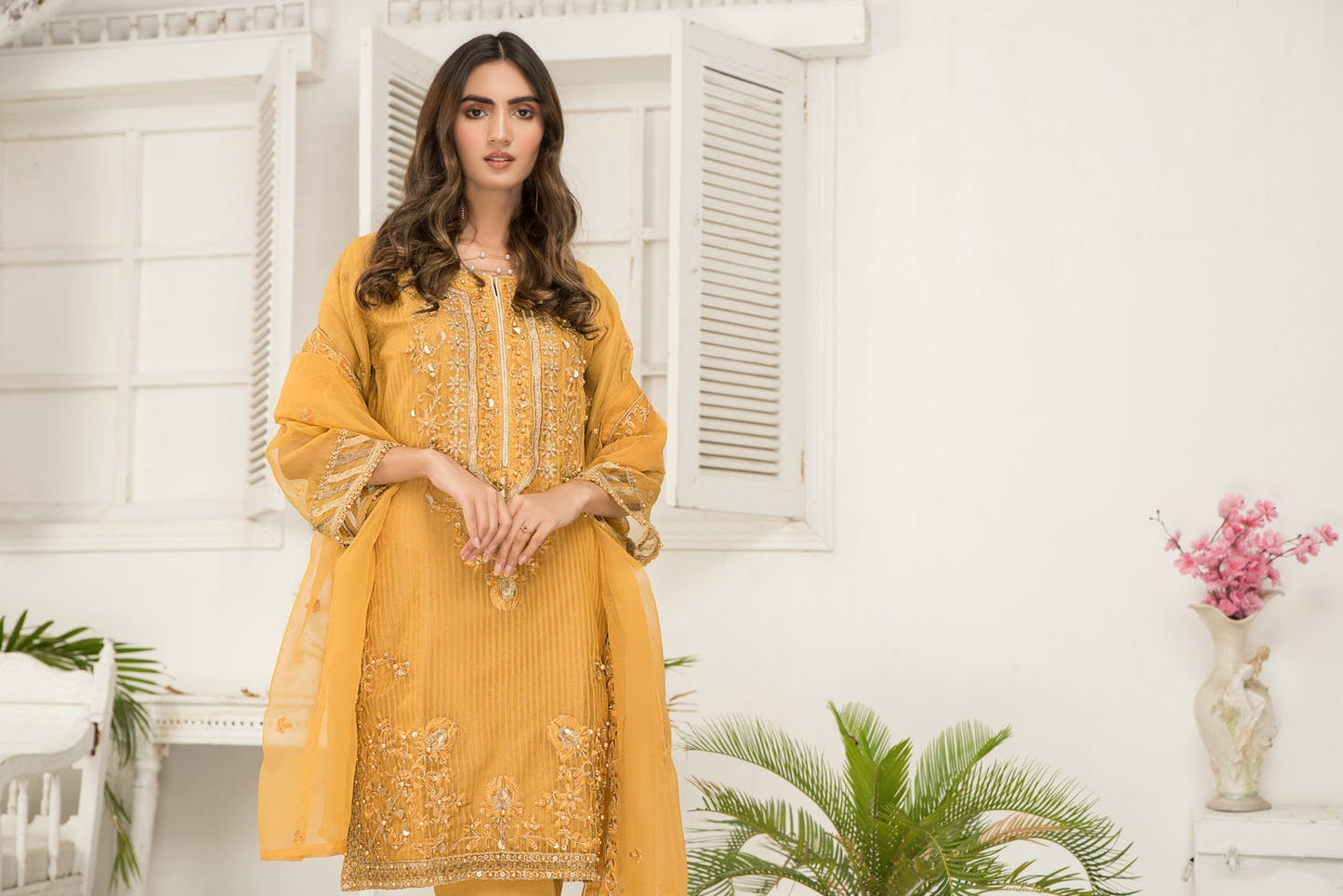 Ready to Wear 3 Pcs Semi Formal Embroidered Dress by Arwah 07