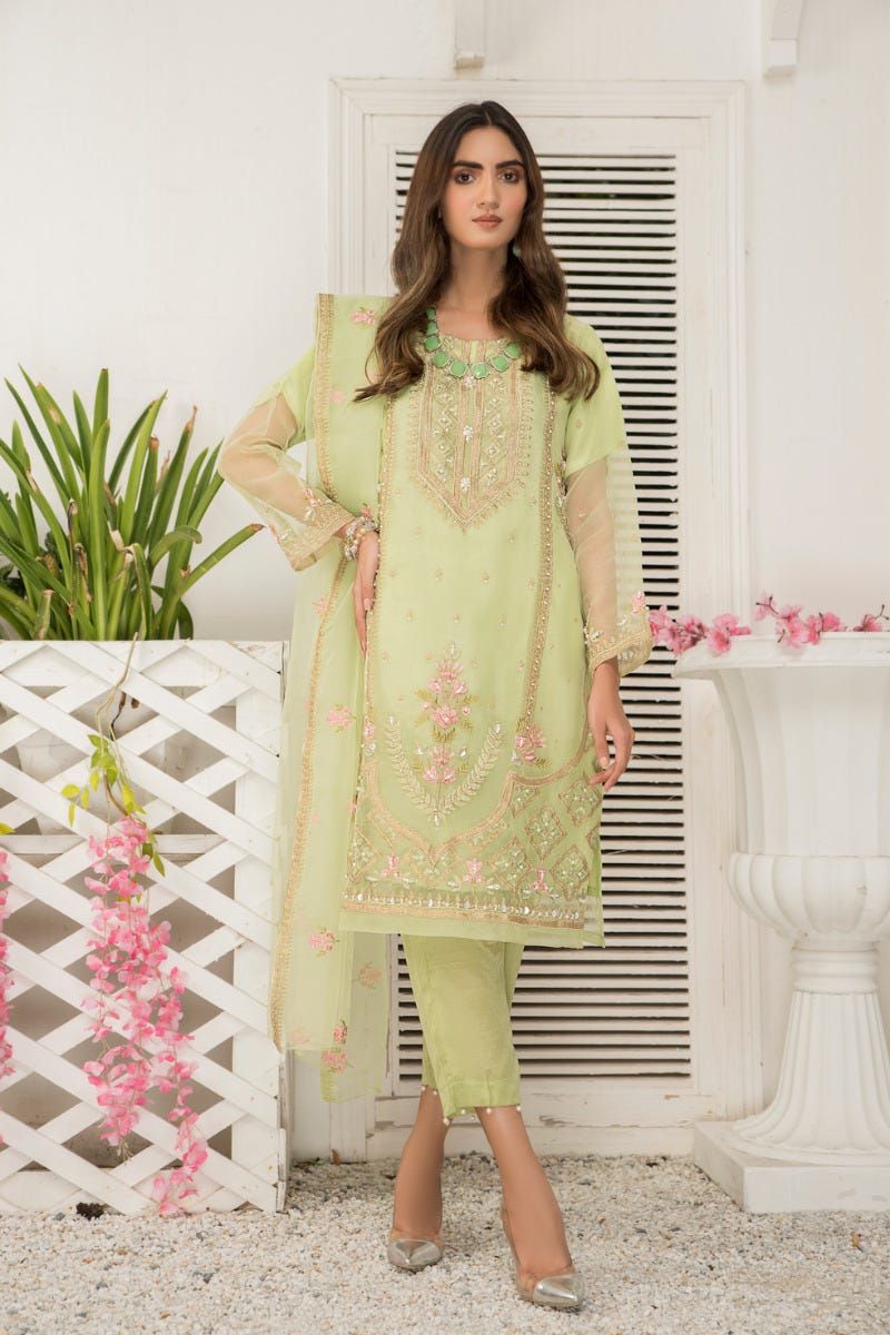 Ready to Wear 3 Pcs Semi Formal Embroidered Dress by Arwah 10