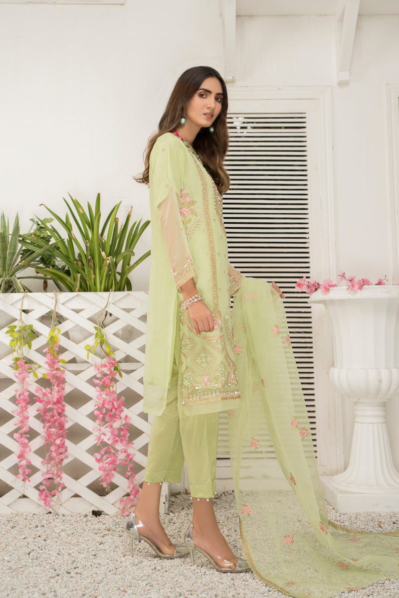 Ready to Wear 3 Pcs Semi Formal Embroidered Dress by Arwah 10