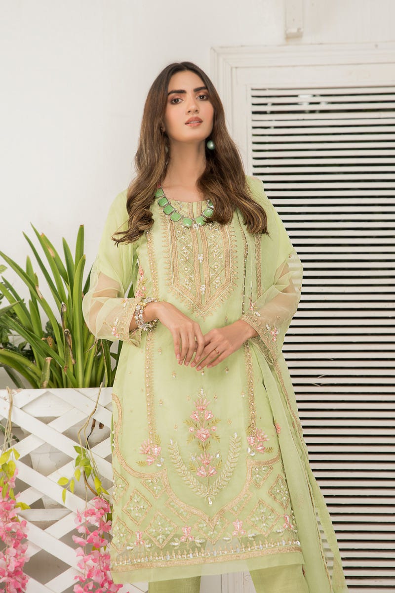 Ready to Wear 3 Pcs Semi Formal Embroidered Dress by Arwah 10