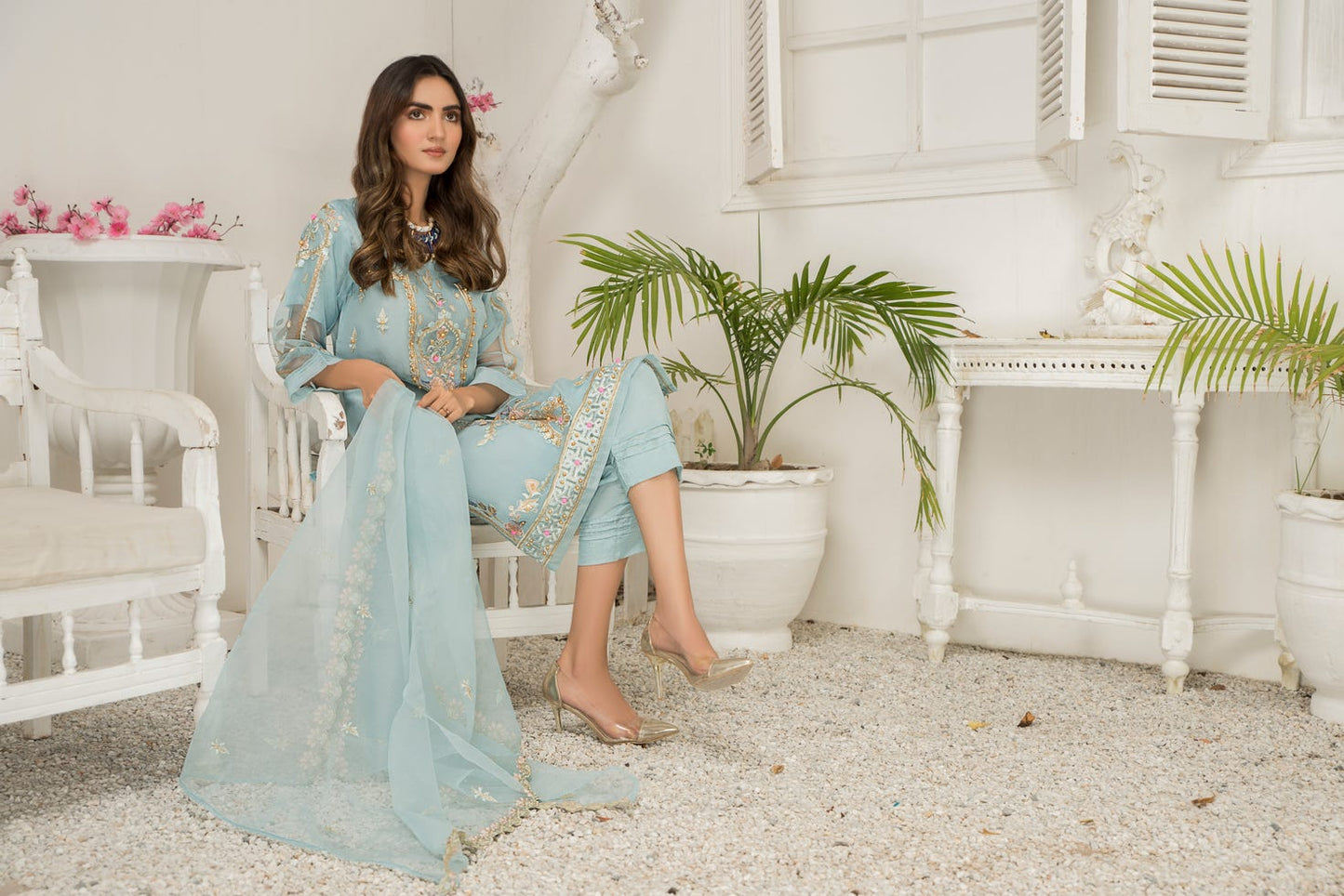 Ready to Wear 3 Pcs Semi Formal Embroidered Dress by Arwah 02