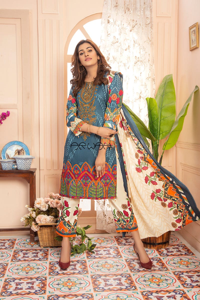 Winter Ready to Wear 3Pcs Embroidered Collection by Arwah 12