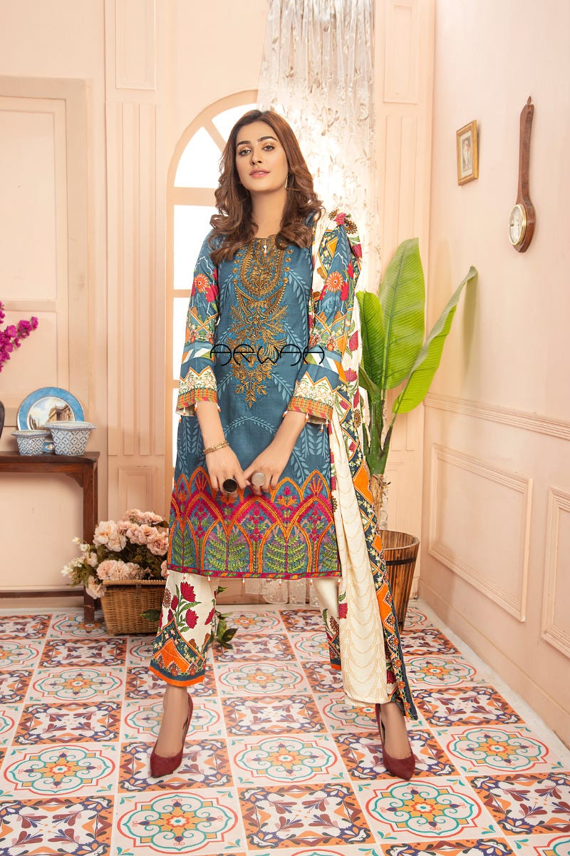 Winter Ready to Wear 3Pcs Embroidered Collection by Arwah 12