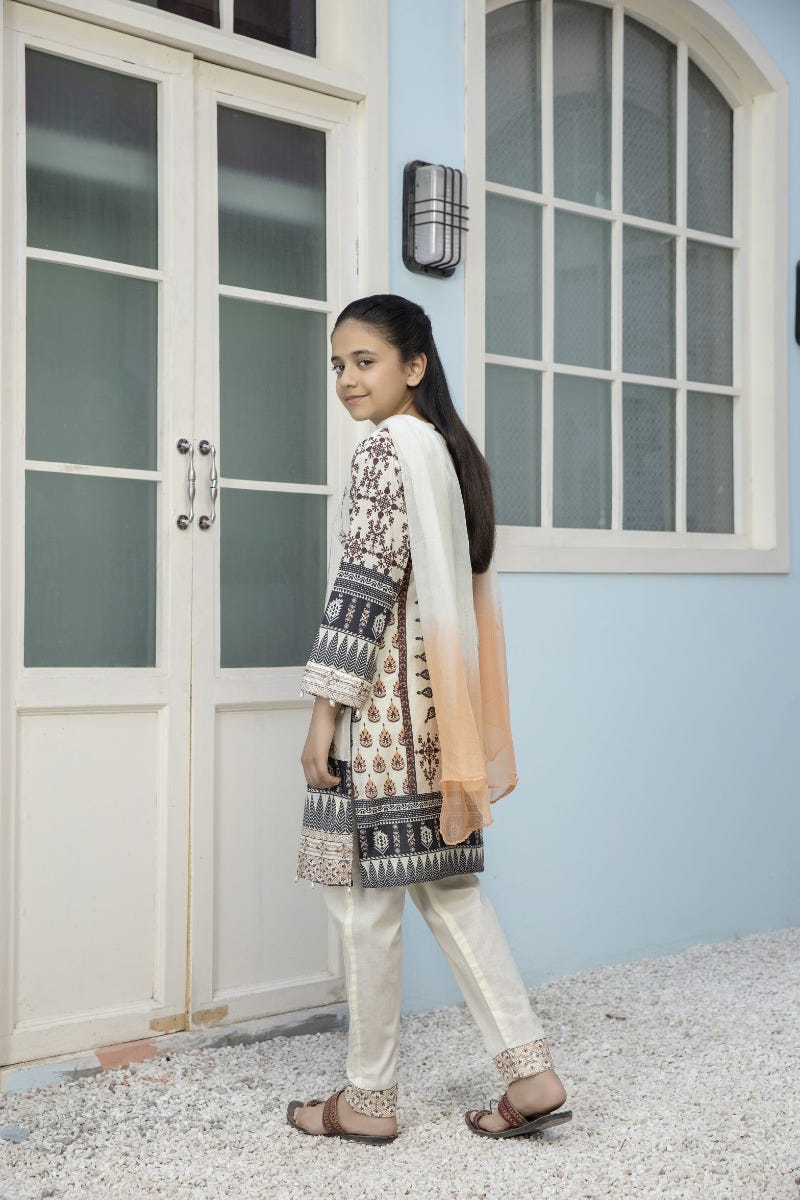 Kids Mona Ready to Wear 3 Pcs Embroidered Lawn Collection 03