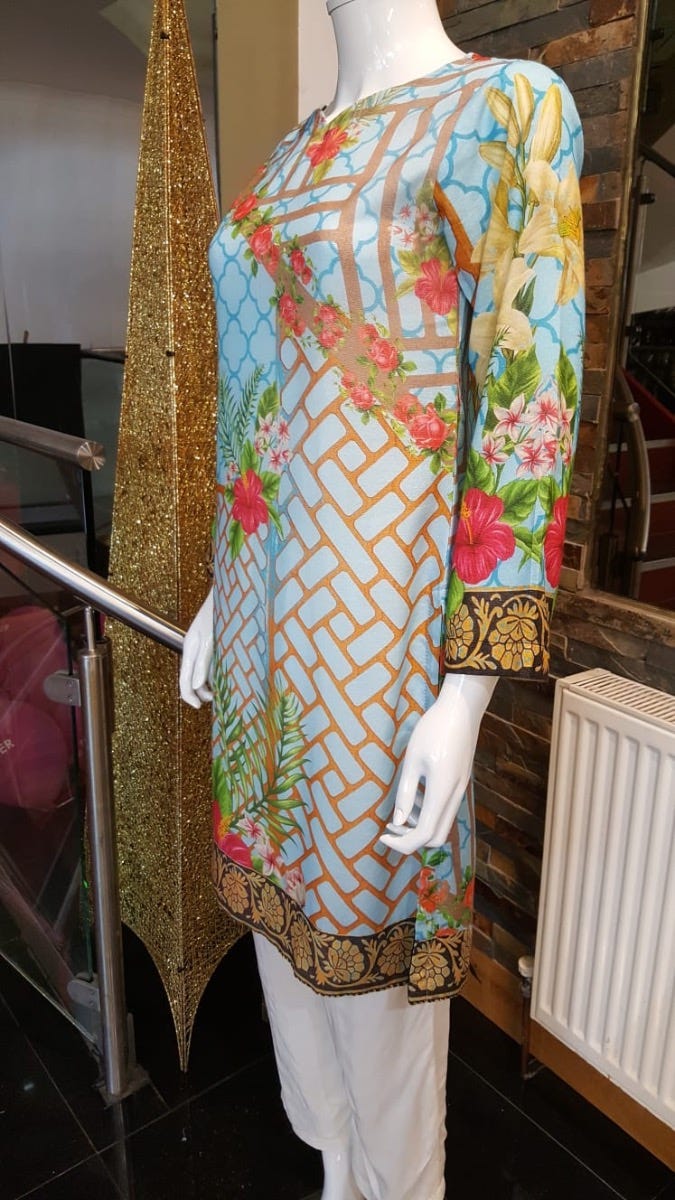 Digital Printed 2 Pcs Dress by Zaiwa 10