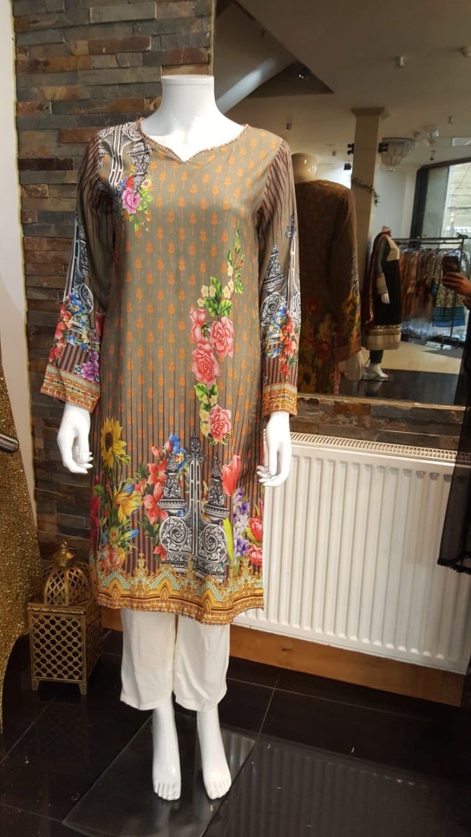 Digital Printed 2 Pcs Dress by Zaiwa 15