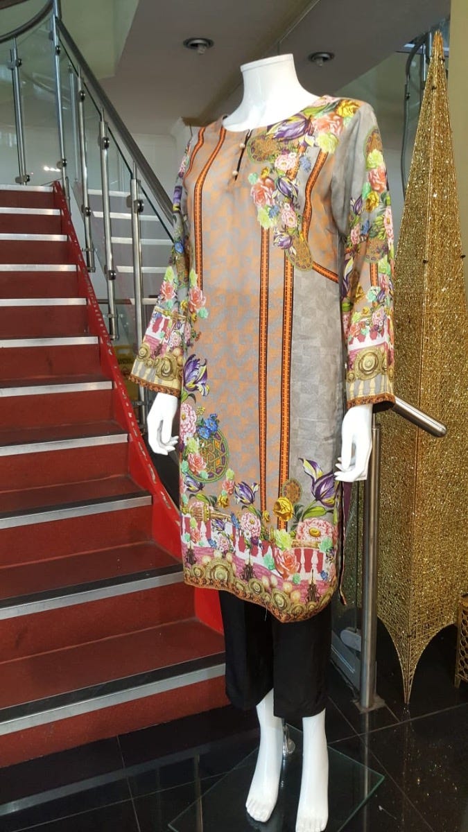 Digital Printed 2 Pcs Dress by Zaiwa 14