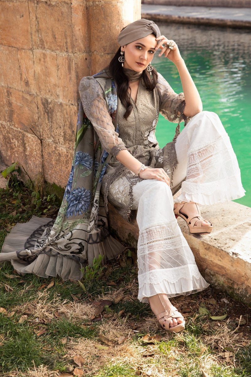 Maria B Luxury Lawn Ready to Wear Collection 1B