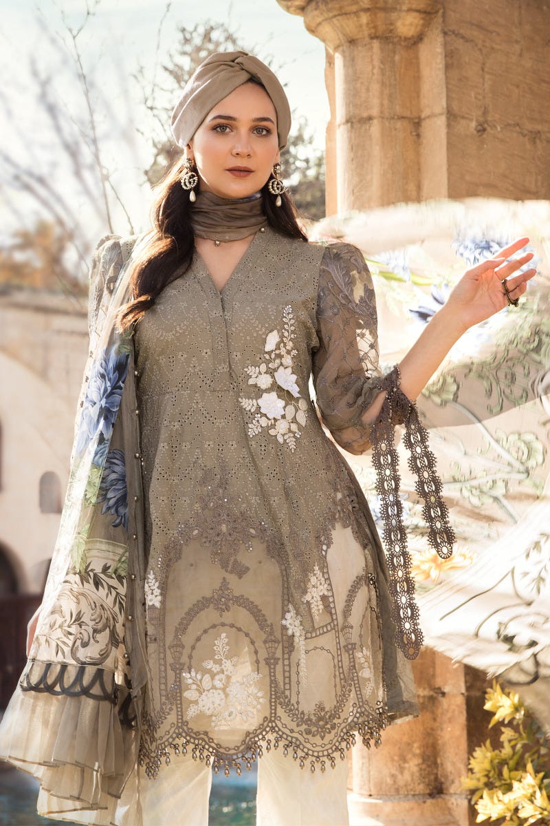 Maria B Luxury Lawn Ready to Wear Collection 1B