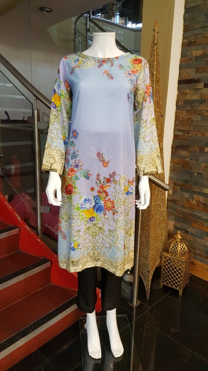 Digital Printed 2 Pcs Dress by Zaiwa 14