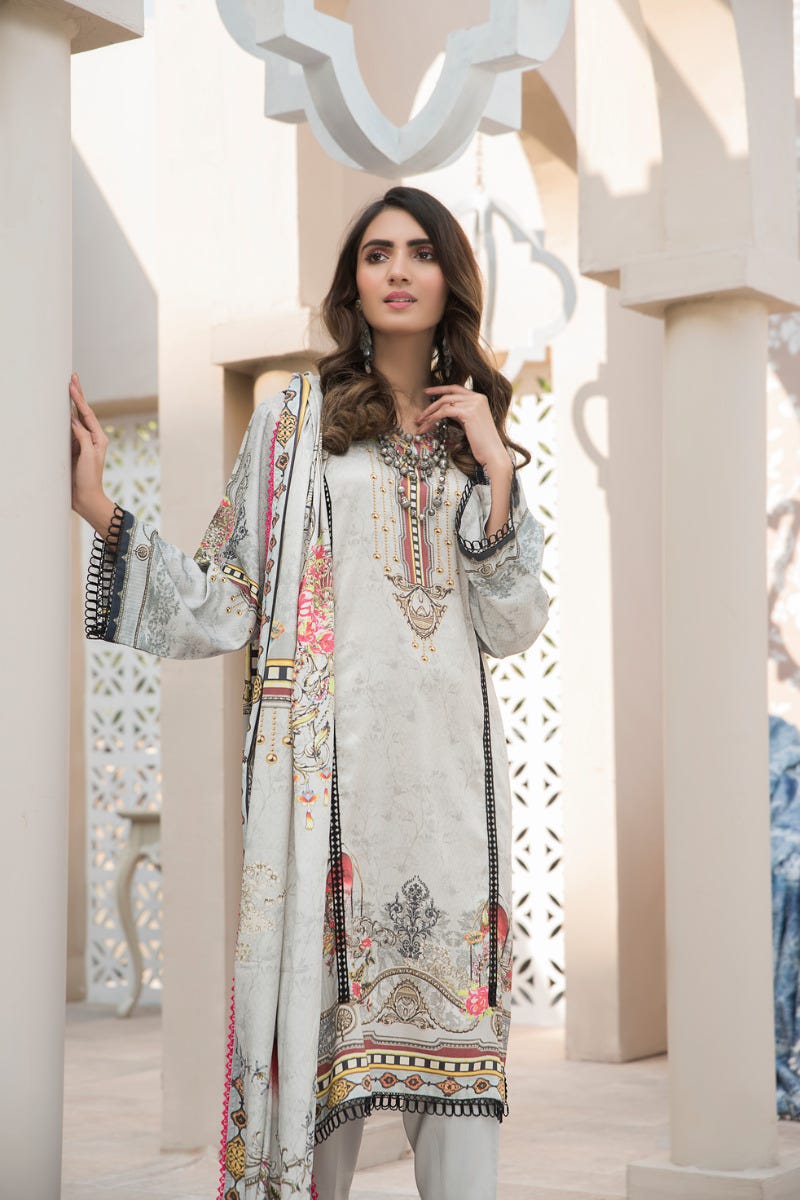 Ready to Wear Linen Embroidered Dress by Dress Code 04