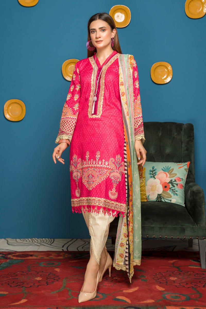 Embroidered Ready to Wear 3 Pcs Lawn Dress by Aabpara 03