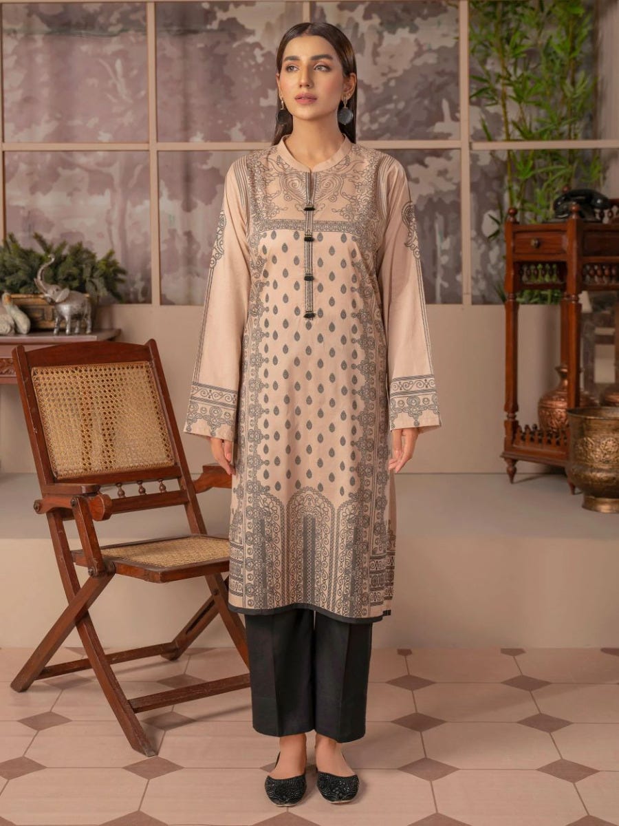 Autumn Ready to Wear Cambric 2 Pcs Limelight Dress 03
