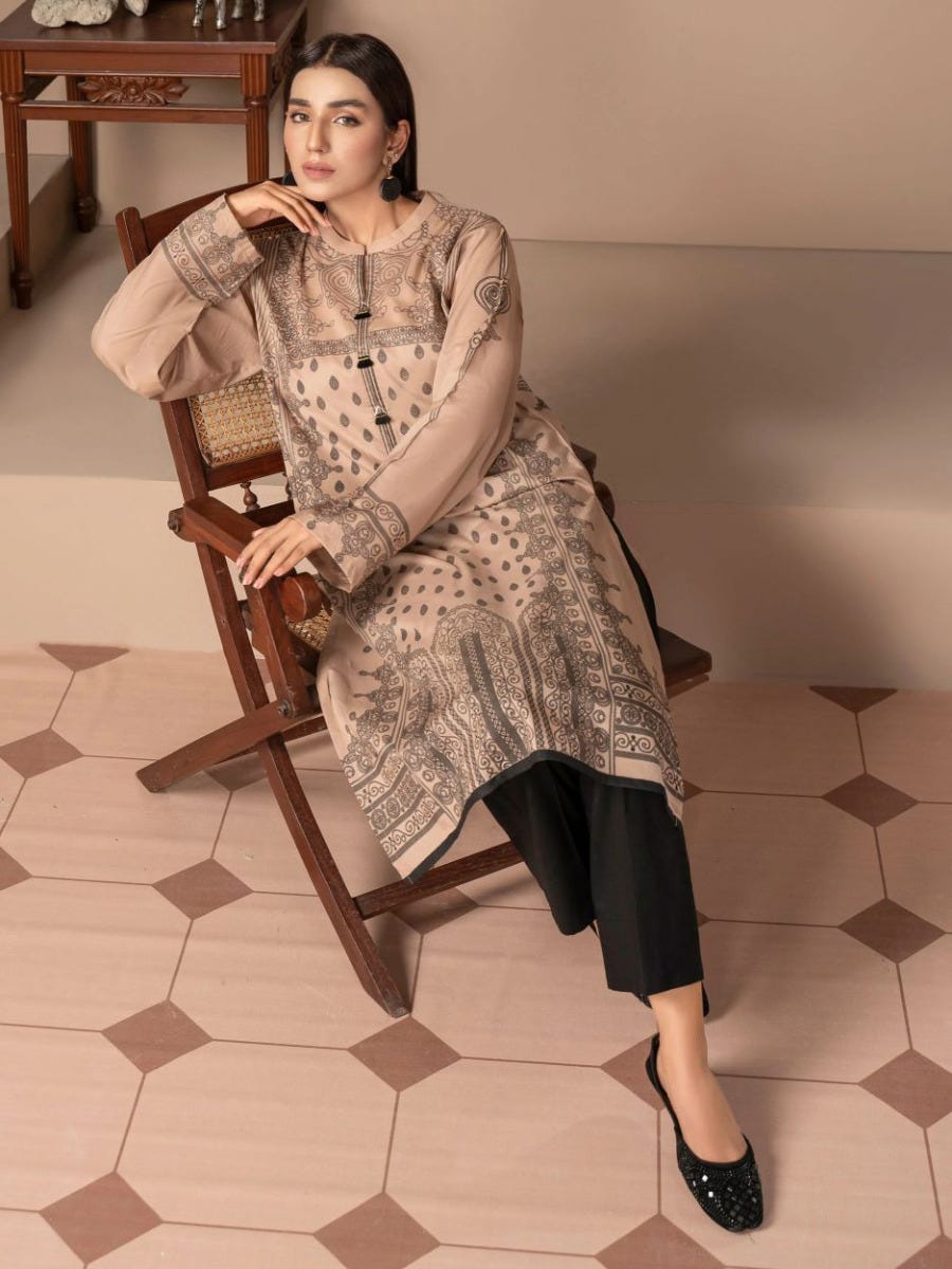 Autumn Ready to Wear Cambric 2 Pcs Limelight Dress 03