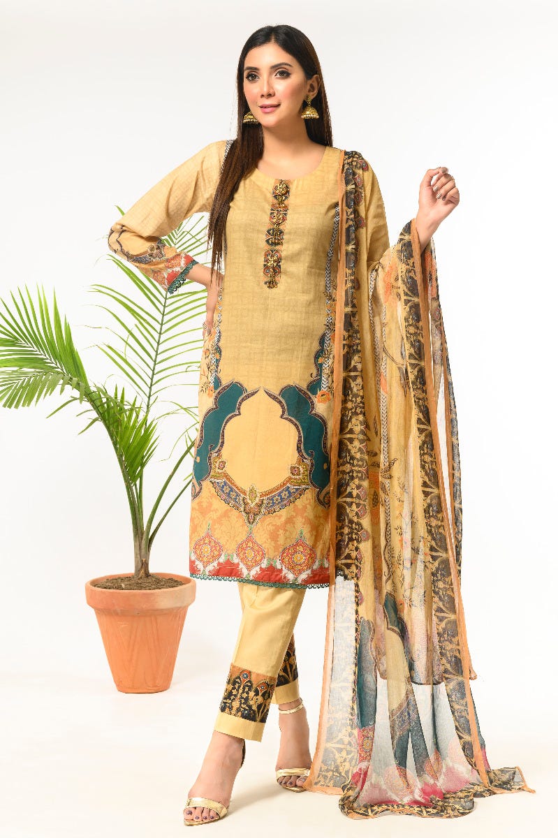 Ready to Wear 3 Pcs Lawn Dress by Zaiwa 11