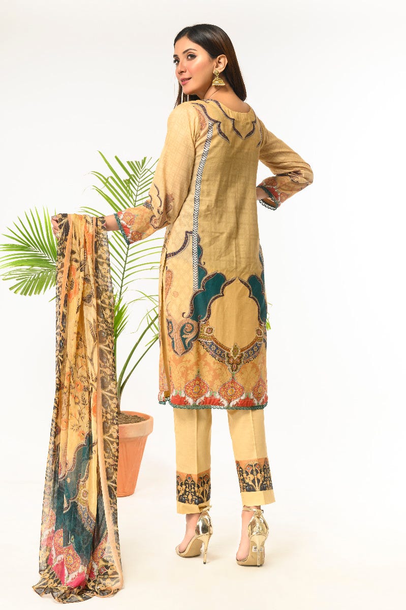 Ready to Wear 3 Pcs Lawn Dress by Zaiwa 11