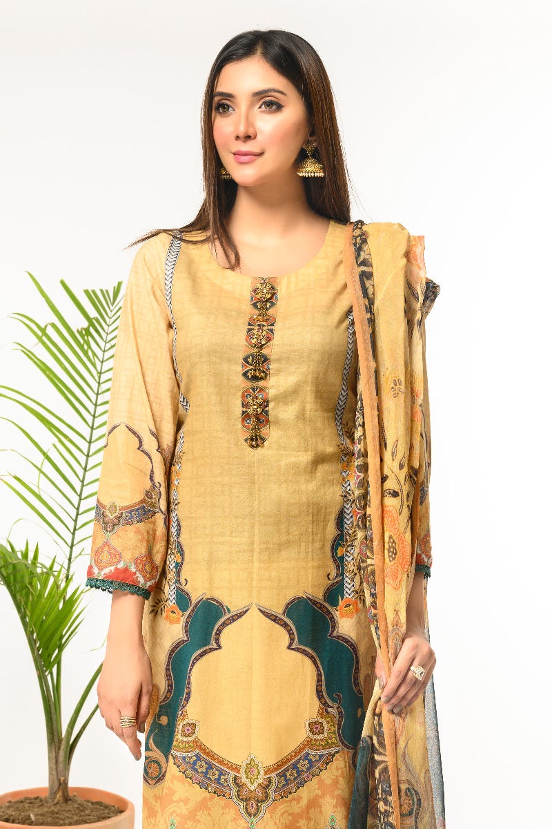 Ready to Wear 3 Pcs Lawn Dress by Zaiwa 11