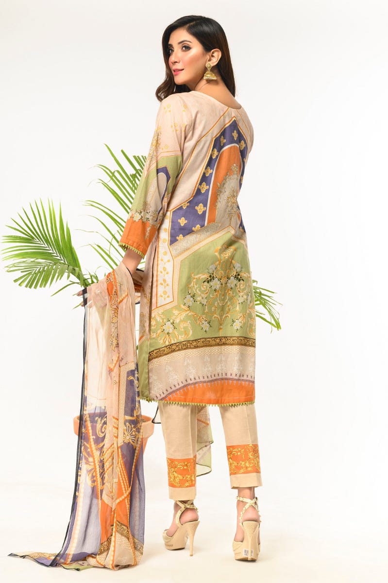 Ready to Wear 3 Pcs Lawn Dress by Zaiwa 09