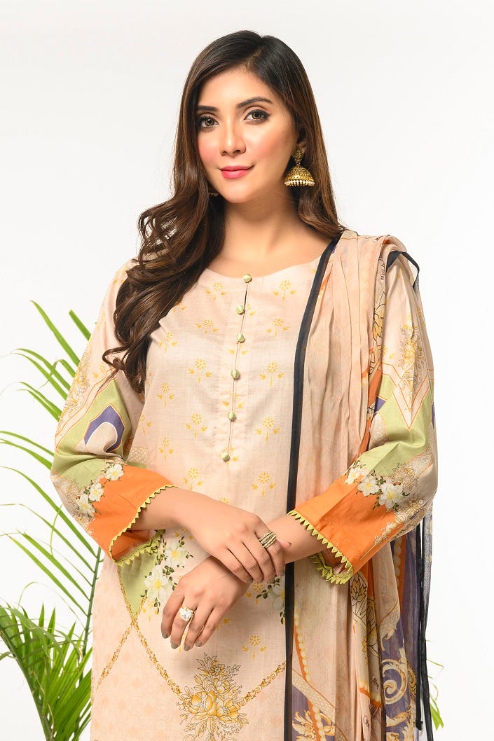 Ready to Wear 3 Pcs Lawn Dress by Zaiwa 09